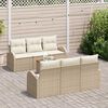 vidaXL Gartensofa-set mit Speicher 7 pcs Beige und Creme Poly-Rattan