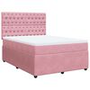 vidaXL Boxspringbett mit Matratze Rosa 140x190 cm Samt