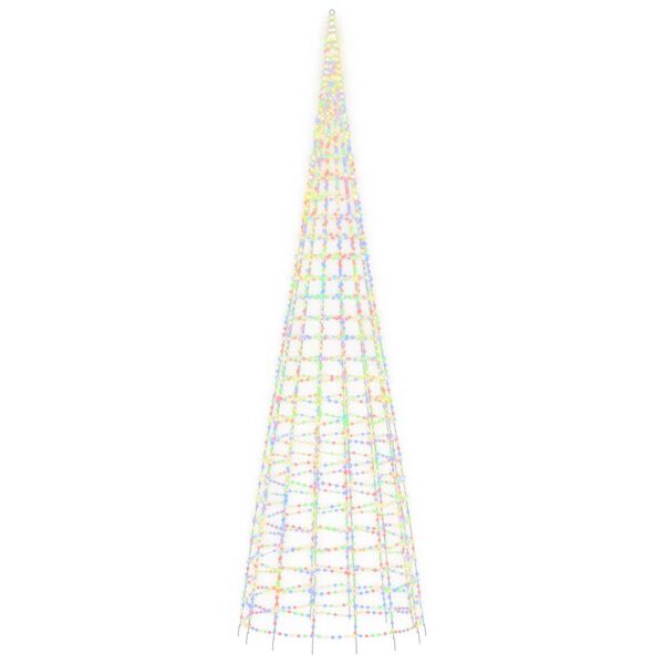 vidaXL LED-Weihnachtsbaum f&uuml;r Fahnenmast 3000 LEDs Mehrfarbig 800 cm