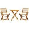 vidaXL 3-tlg. Bistro-Set Beige Polypropylen und Massivholz
