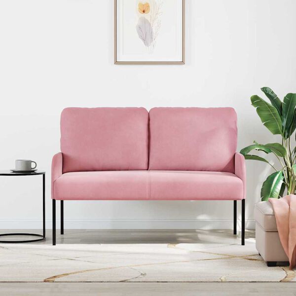 vidaXL Sofas mit Kissen 110cm Rosa Sperrholz