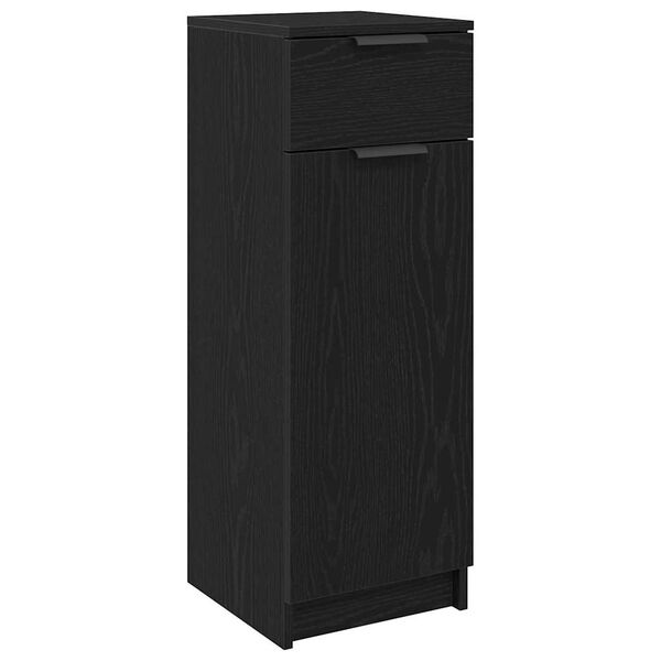 vidaXL Badezimmerschrank mit T&uuml;r Schwarz Eichen-Optik 32 x 34 x 90 cm