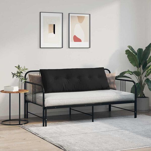 vidaXL R&uuml;ckenkissen Schwarz 140 x 50 cm Mikrofaserstoff