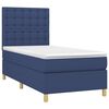 vidaXL Boxspringbett mit Matratze & LED Blau 90x200 cm Stoff