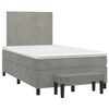 vidaXL Boxspringbett mit Matratze Hellgrau 120x200 cm Samt