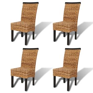 vidaXL Esszimmerst&uuml;hle 4 Stk. Abaca und Mango Massivholz