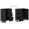 vidaXL Highboard 2 pcs Schwarz Eichen-Optik Engineered Wood und Glas