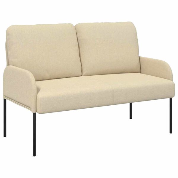 vidaXL Sofas mit Kissen 110cm Creme Sperrholz