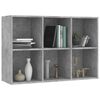 vidaXL B&uuml;cherregal/Sideboard Betongrau 66x30x98 cm Holzwerkstoff
