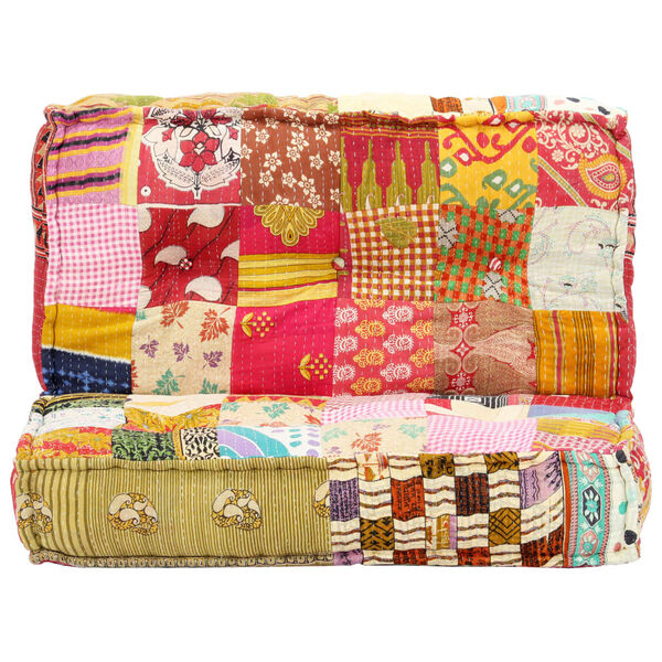 vidaXL Pouf 100x100x20 cm Patchwork Stoff