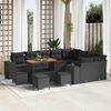 vidaXL Gartensofa-set mit Kissen 13 pcs Schwarz Poly-Rattan