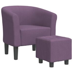 vidaXL Clubsessel mit Fu&szlig;hocker Lila Stoff
