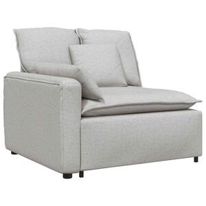 vidaXL Modulares Sofa Endmodul mit Armlehne Kissen Wolkengrau 100 cm