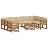 vidaXL Outdoor-Sofagarnitur mit Kissen 10 pcs Natur und Beige