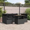 vidaXL Garten-Sofa-Set mit Kissen 7 pcs Schwarz