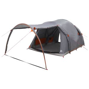 vidaXL Tunnelzelt Grau und Orange 6-Personen Polyester und Stahl
