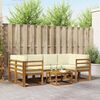 vidaXL Outdoor-Sofagarnitur mit Kissen 7 pcs Natur und Creme