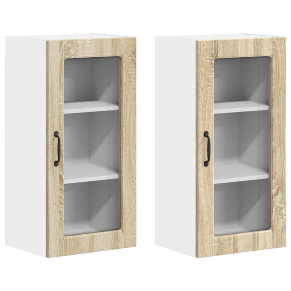 vidaXL K&uuml;chenschrank 2 pcs Sonoma-Eiche 40 x 31 x 80 cm Holzwerkstoff