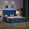 vidaXL Ottoman-Bett mit Matratzen & LEDs Dunkelblau 180x200 cm Samt