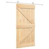 vidaXL Schiebet&uuml;r 100 x 210 cm Massives Kiefernholz Nat&uuml;rlich und Wei&szlig;