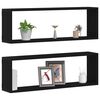 vidaXL Wandregal mit Regal 2 pcs Schwarz Eichen-Optik 80 x 15 x 26 cm