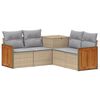 vidaXL Sofa Set 5 stk. Beige und Hellgrau Polyrattan und Stahl