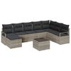 vidaXL Sofa Set 8 pcs Hellgrau Poly-Rattan
