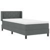 vidaXL Boxspringbett mit Matratze mit Matratze Dunkelgrau 90 x 200 cm