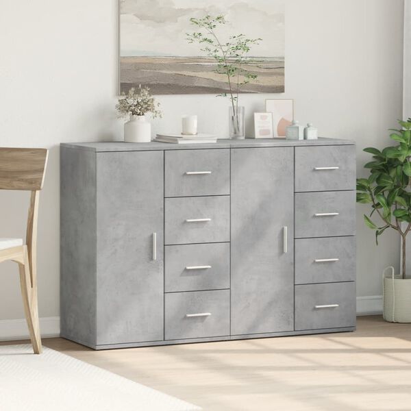 vidaXL Sideboards 2 Stk. Betongrau 59x39x80 cm Holzwerkstoff