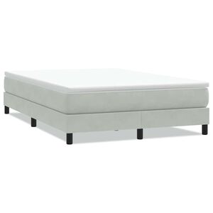vidaXL Boxspringbett ohne Matratze Hellgrau 140x210 cm Samt