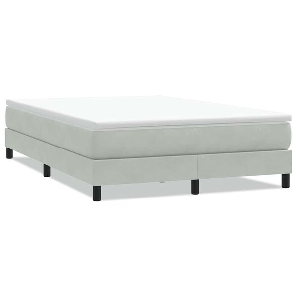 vidaXL Boxspringbett ohne Matratze Hellgrau 140x210 cm Samt