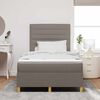 vidaXL LED Boxspringbett mit Matratze Taupe 120 x 190 cm Stoff