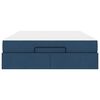 vidaXL Bettgestell mit Matratze mit Matratze 2 pcs Blau Stoff