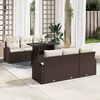 vidaXL Gartensofa-set mit Kissen mit Speicher 7 pcs Braun Poly Rattan
