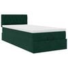 vidaXL Ottoman-Bett mit Matratze & LEDs Dunkelgr&uuml;n 90x190 cm Samt