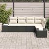 vidaXL Garten-Sofa-Set mit Kissen mit Speicher 5 pcs Schwarz und Creme
