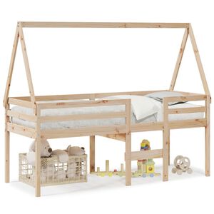 vidaXL Hochbett mit Dach 80x200 cm Massivholz Kiefer