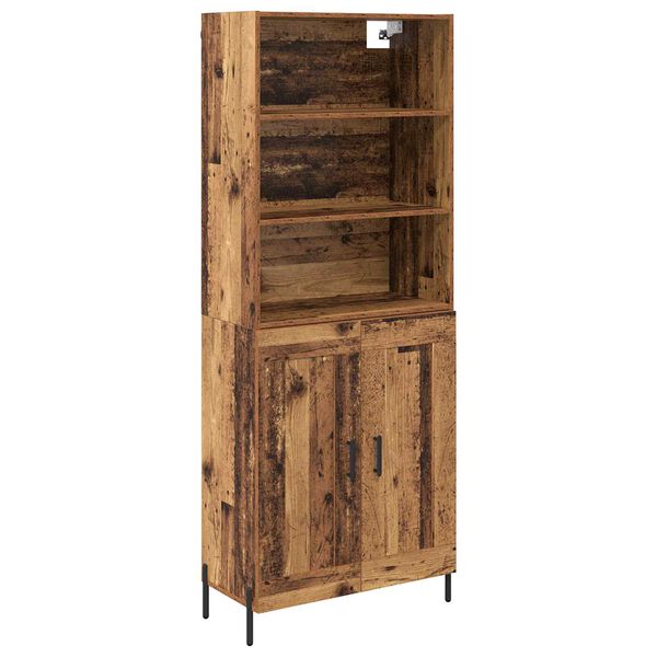 vidaXL Highboard Altholz 69,5 x 32,5 x 180 cm Holzwerkstoff
