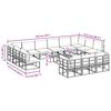 vidaXL Gartensofa-set mit Kissen 14 pcs Schwarz Aluminium