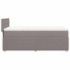 vidaXL Boxspringbett mit Matratze Taupe 100x200 cm Stoff