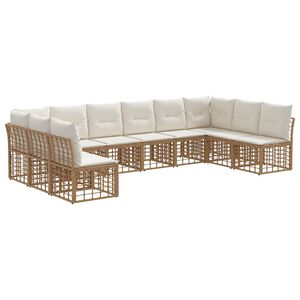 vidaXL Outdoor-Sofagarnitur 10-Sitzer Natur Polyester