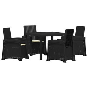 vidaXL Garten Essgruppe 5 stk. Anthrazit und Creme PP