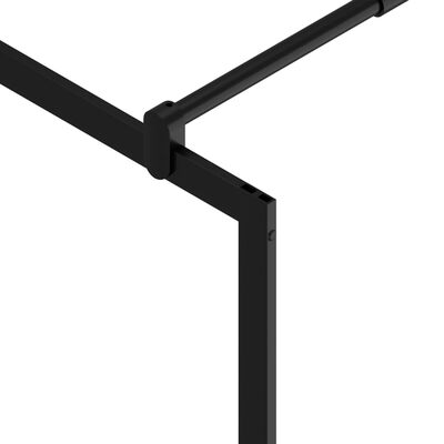 vidaXL Duschwand für Begehbare Duschen ESG-Klarglas Schwarz 90x195 cm