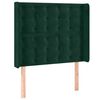 vidaXL Kopfteil mit Ohren Dunkelgr&uuml;n 83x16x118/128 cm Samt