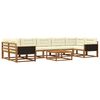 vidaXL Outdoor-Sofagarnitur mit Kissen 8 pcs Natur und Creme