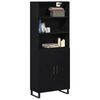 vidaXL Highboard Schwarz Eichen-Optik 69,5 x 34 x 180 cm Holzwerkstoff