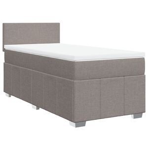 vidaXL Boxspringbett mit Matratze Taupe 90x190 cm Stoff