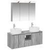 vidaXL Badezimmerschrank-Set 4 stk. Grau Sonoma Holzwerkstoff