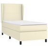 vidaXL Boxspringbett mit Matratze Creme 90x200 cm Kunstleder