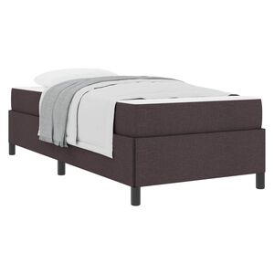 vidaXL Boxspringbett mit Matratze Dunkelbraun 90 x 190 cm Stoff